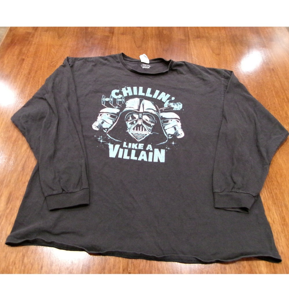 Star Wars Darth Vader Chillin Like A Villain Long‎ Sleeve Shirt Mens 2XL Black